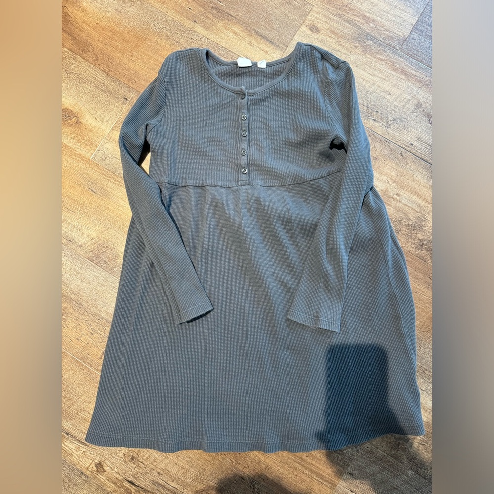 Girls Gray Thermal Gap Dress